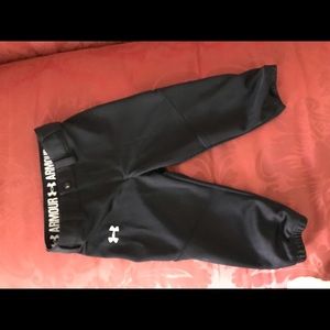 UNDER ARMOUR Youth Unisex Black Baseball Pants